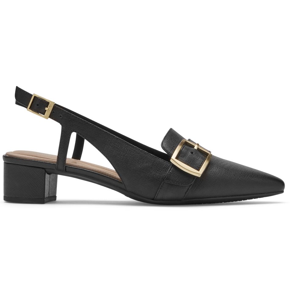 Rockport Women's Total Motion Gracie Buckle Heel Pumps - Black - USA (2738GRYCL)